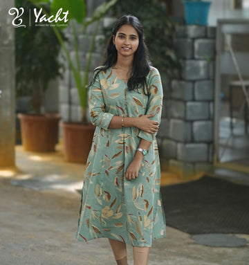 ✨ Sage Leaf Elegance Kurti