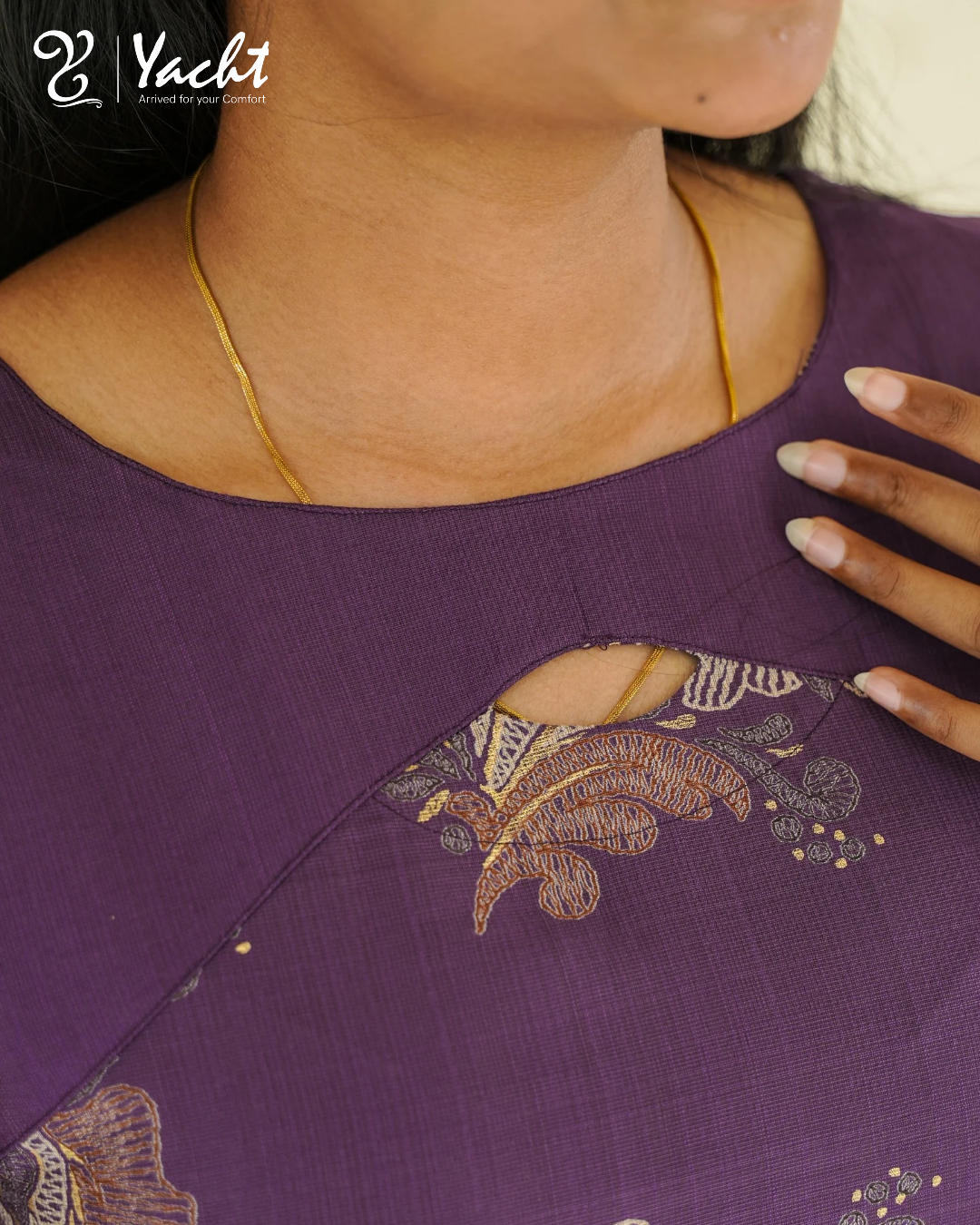 💜Royal Plum Floral Kurti Set