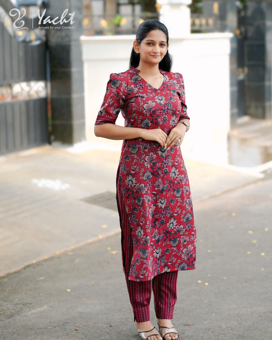 Ruby Floral Printed Kurti Set