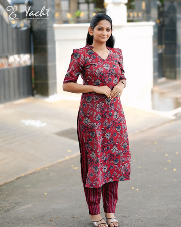 Ruby Floral Printed Kurti Set