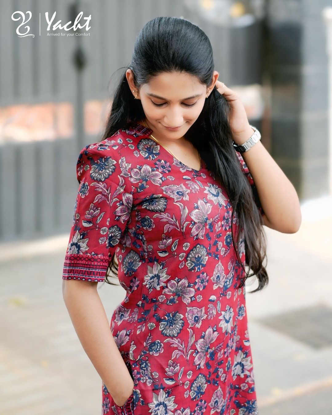 Ruby Floral Printed Kurti Set