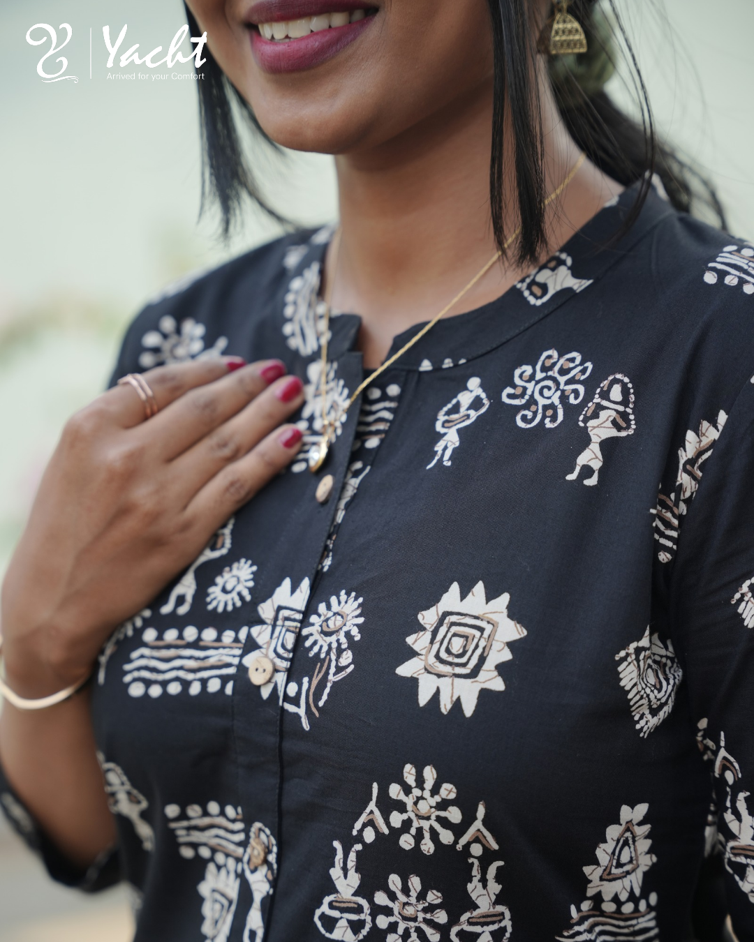 ✨Midnight Tribal Grace Kurti