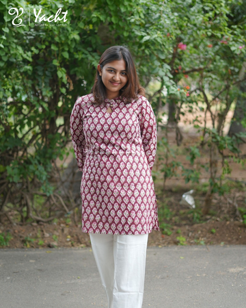 ✨ Mauve Petal Charm Short Kurti