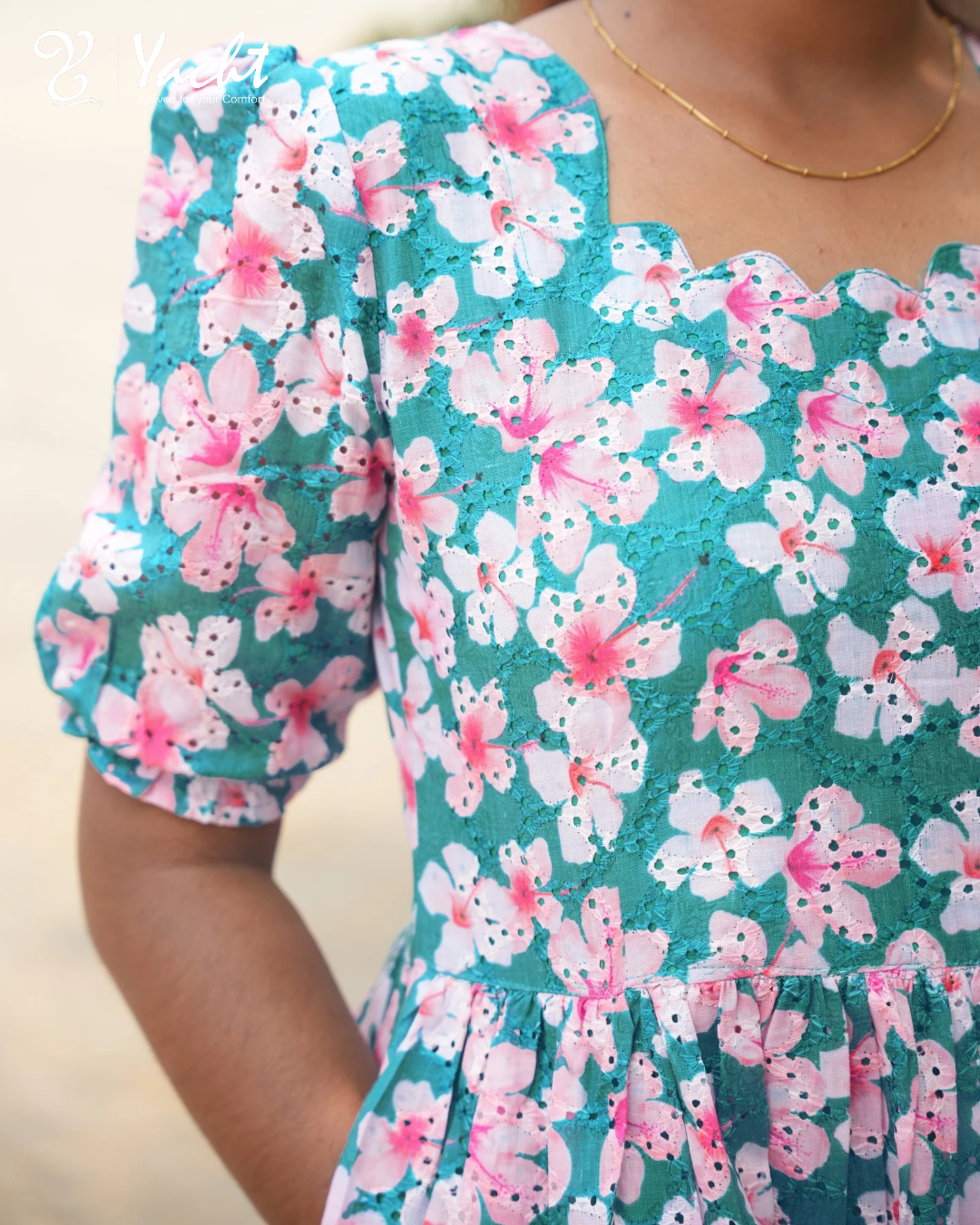 🌼“Mint Blossom Flared Kurti”