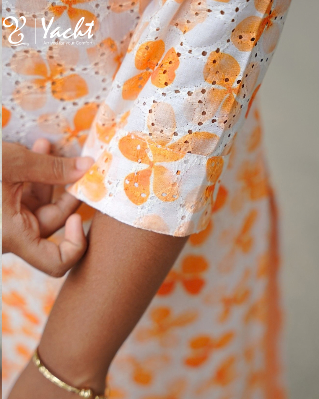 🍊 Haccoba Straight Kurti – Orange Blossom
